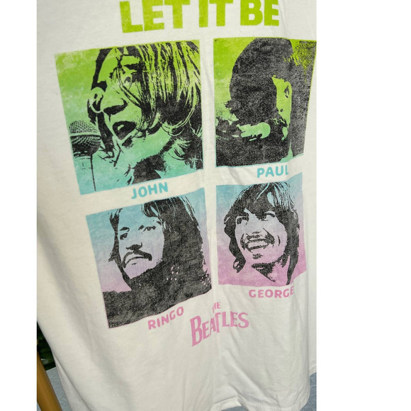 Like New The Beatles Let It Be T-Shirt Sz Large Cream Color Women's - Picture 6 of 6